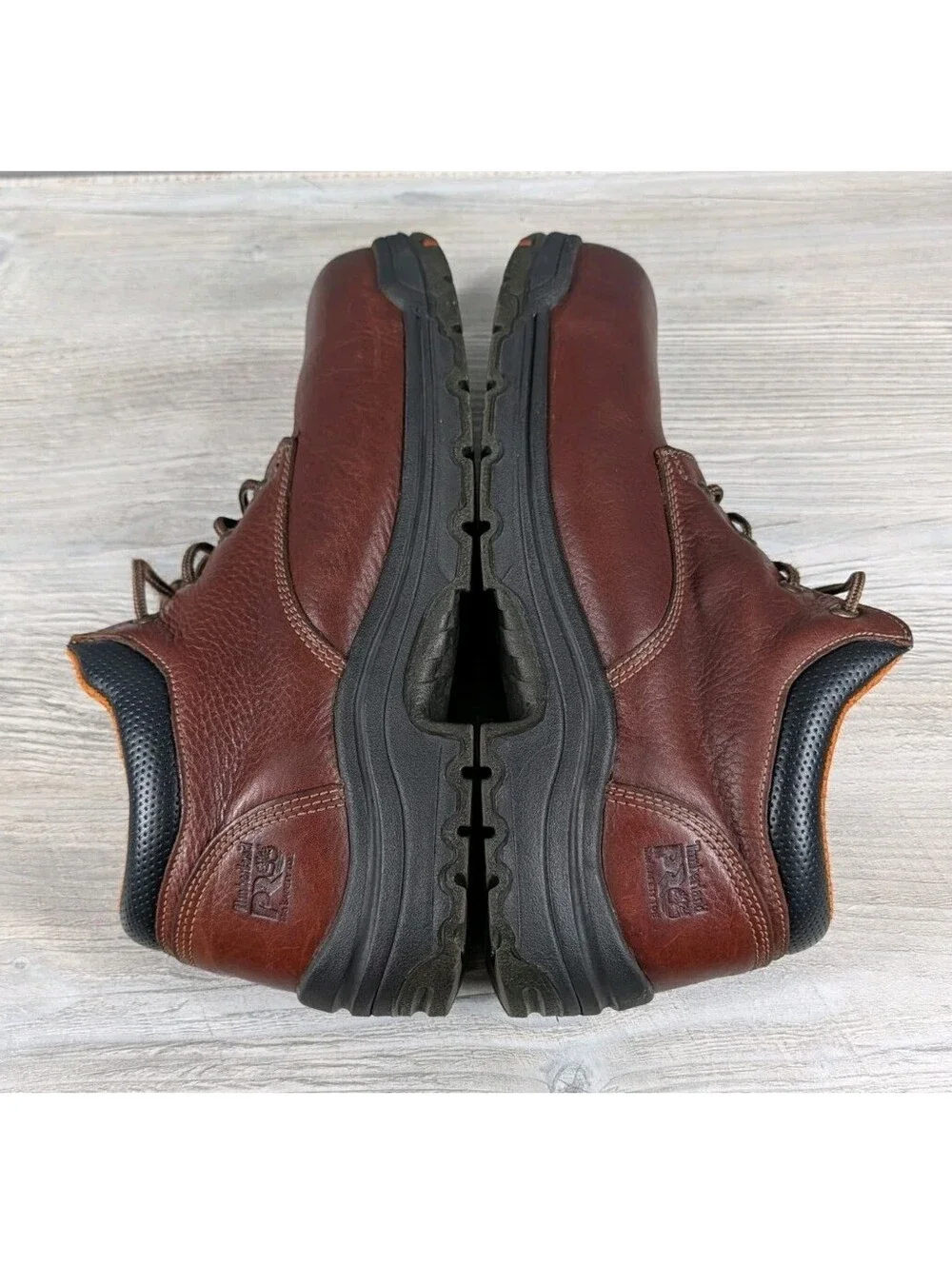 Timberland PRO Mens 13M Brown Steel Toe Work Boots Leather Safety EH Slip Resist